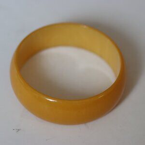 Vintage Bakelite 1" Yellow Orange Color Smooth Surface Tested with Simichrome